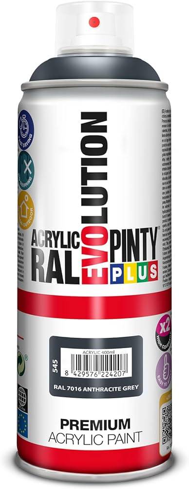 ACRYLIC PAINT SPRAY MATT ANTHRACITE GREY RAL 7016 400ML